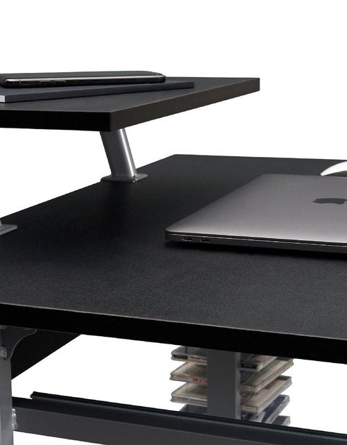 Load image into Gallery viewer, Techni Mobili Compact Computer Cart With Storage, Graphite by Level Up Desks
