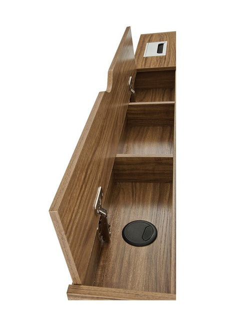 Load image into Gallery viewer, Techni Mobili Compact Computer Desk with Multiple Storage, Walnut by Level Up Desks
