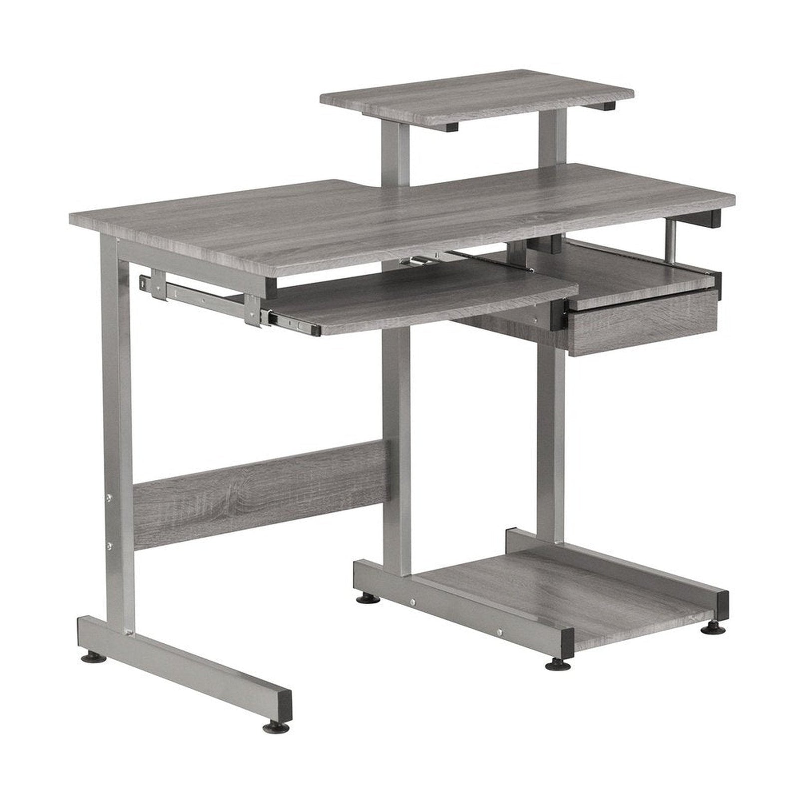 Techni Mobili Complete Computer Workstation Desk, Grey by Level Up Desks