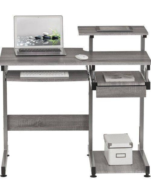 Load image into Gallery viewer, Techni Mobili Complete Computer Workstation Desk, Grey by Level Up Desks
