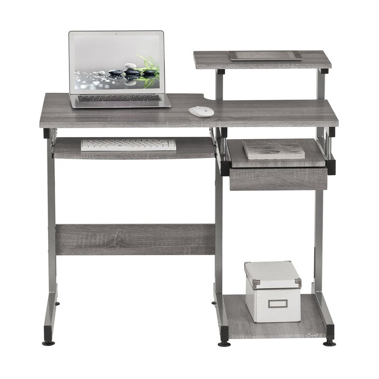 Techni Mobili Complete Computer Workstation Desk, Grey by Level Up Desks