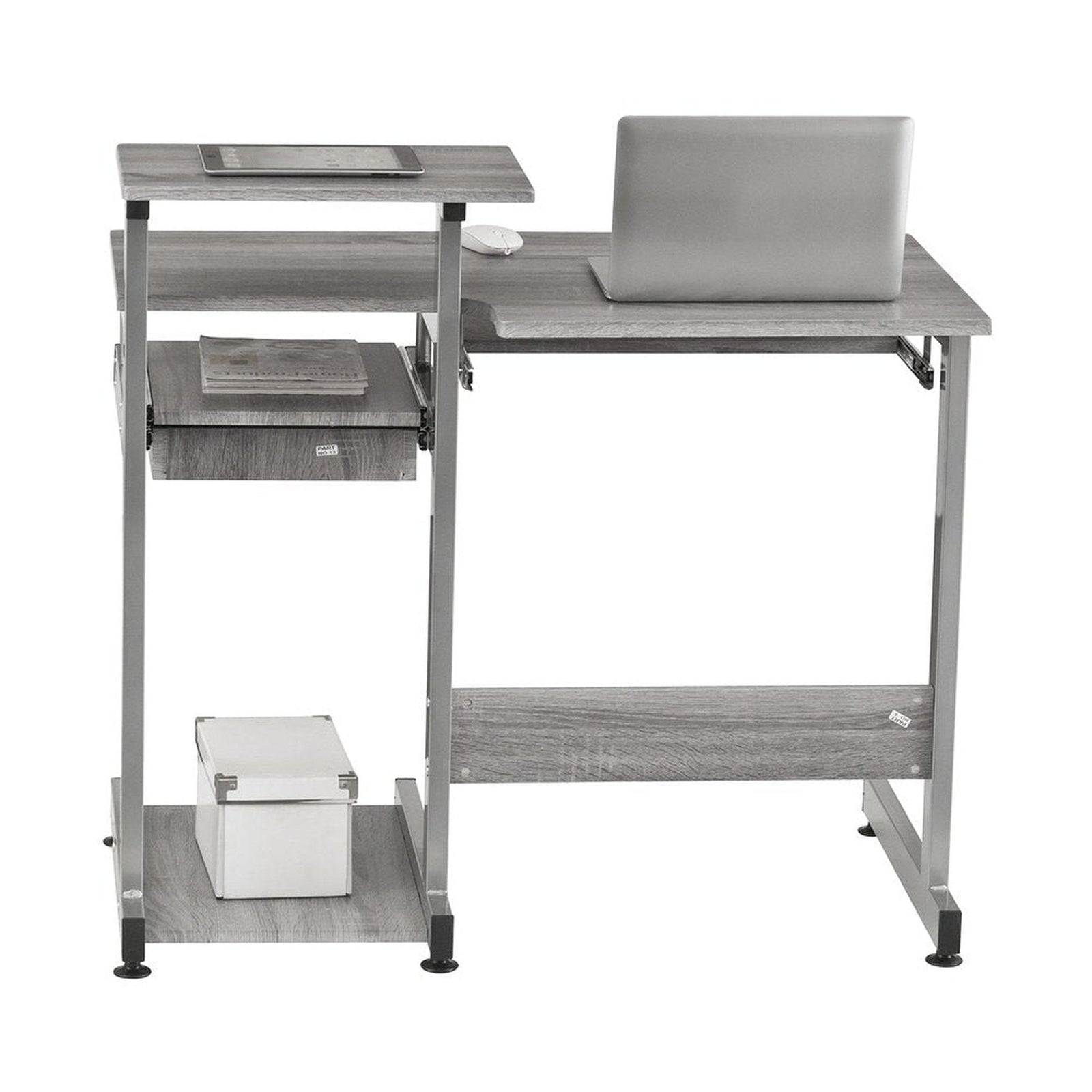 Techni Mobili Complete Computer Workstation Desk, Grey by Level Up Desks