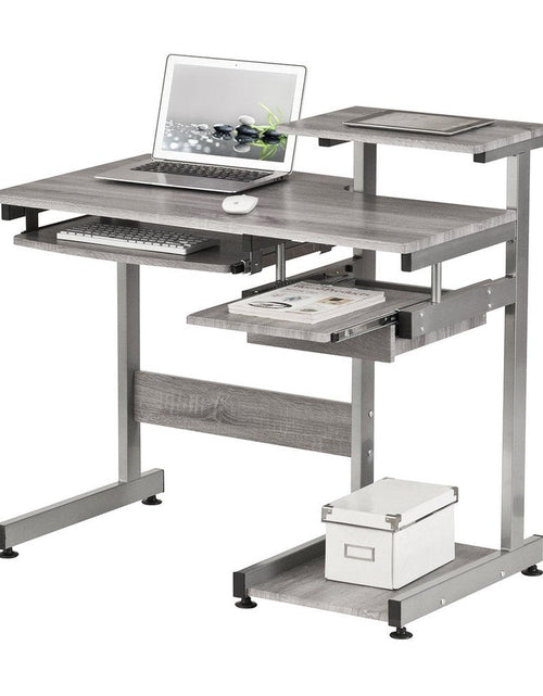 Load image into Gallery viewer, Techni Mobili Complete Computer Workstation Desk, Grey by Level Up Desks
