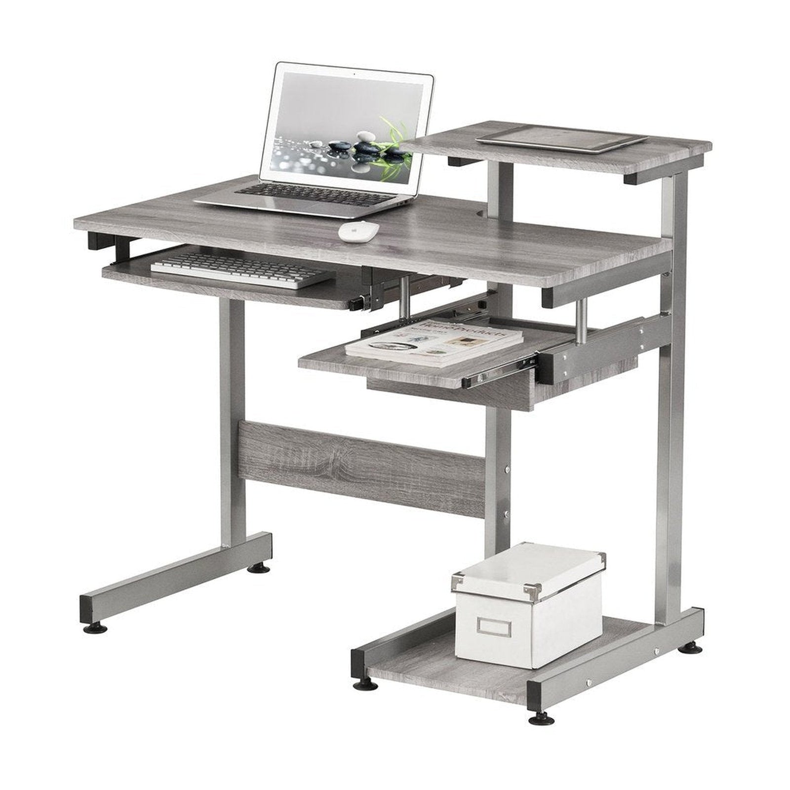 Techni Mobili Complete Computer Workstation Desk, Grey by Level Up Desks