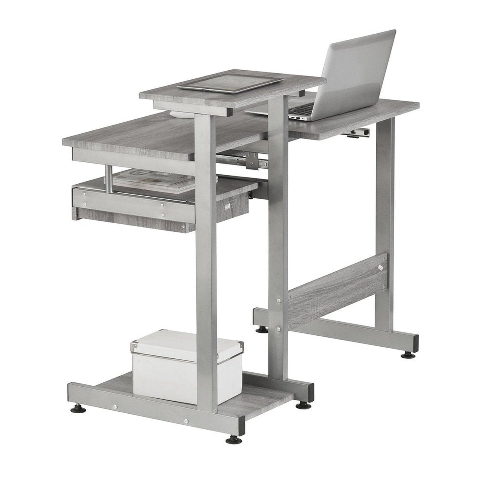 Techni Mobili Complete Computer Workstation Desk, Grey by Level Up Desks