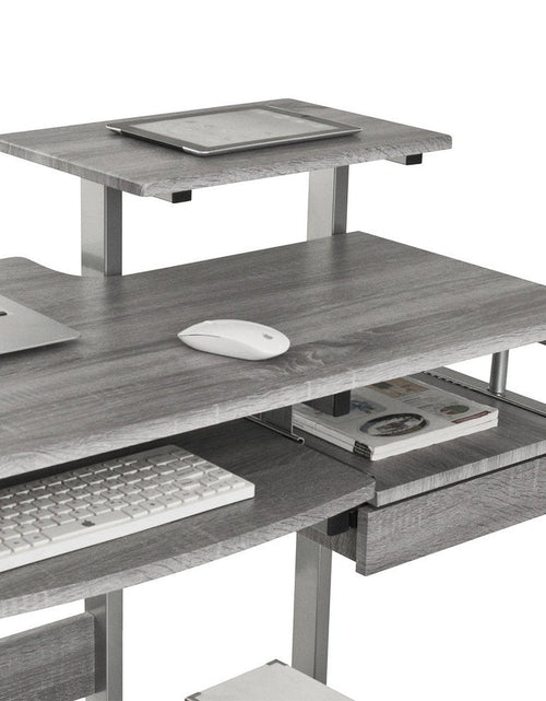 Load image into Gallery viewer, Techni Mobili Complete Computer Workstation Desk, Grey by Level Up Desks
