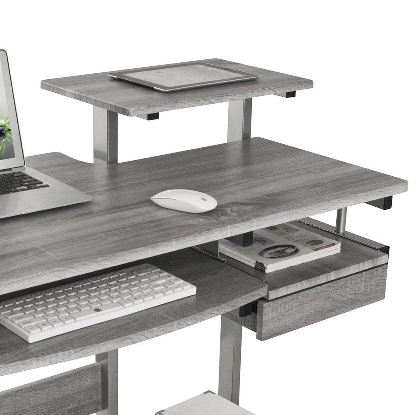 Techni Mobili Complete Computer Workstation Desk, Grey by Level Up Desks