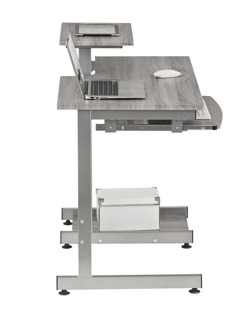 Load image into Gallery viewer, Techni Mobili Complete Computer Workstation Desk, Grey by Level Up Desks
