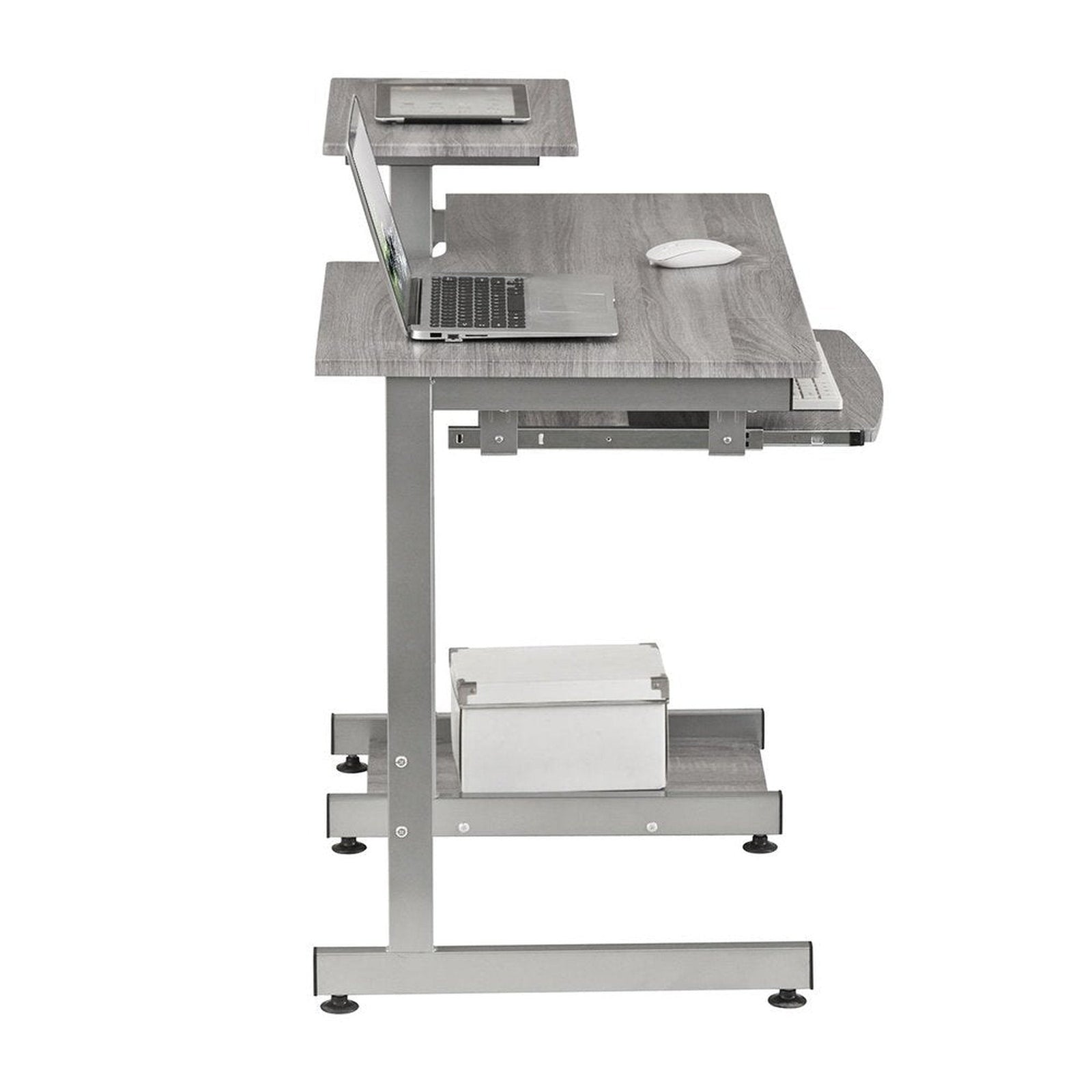 Techni Mobili Complete Computer Workstation Desk, Grey by Level Up Desks