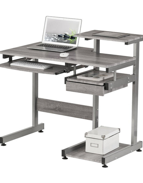 Load image into Gallery viewer, Techni Mobili Complete Computer Workstation Desk, Grey by Level Up Desks
