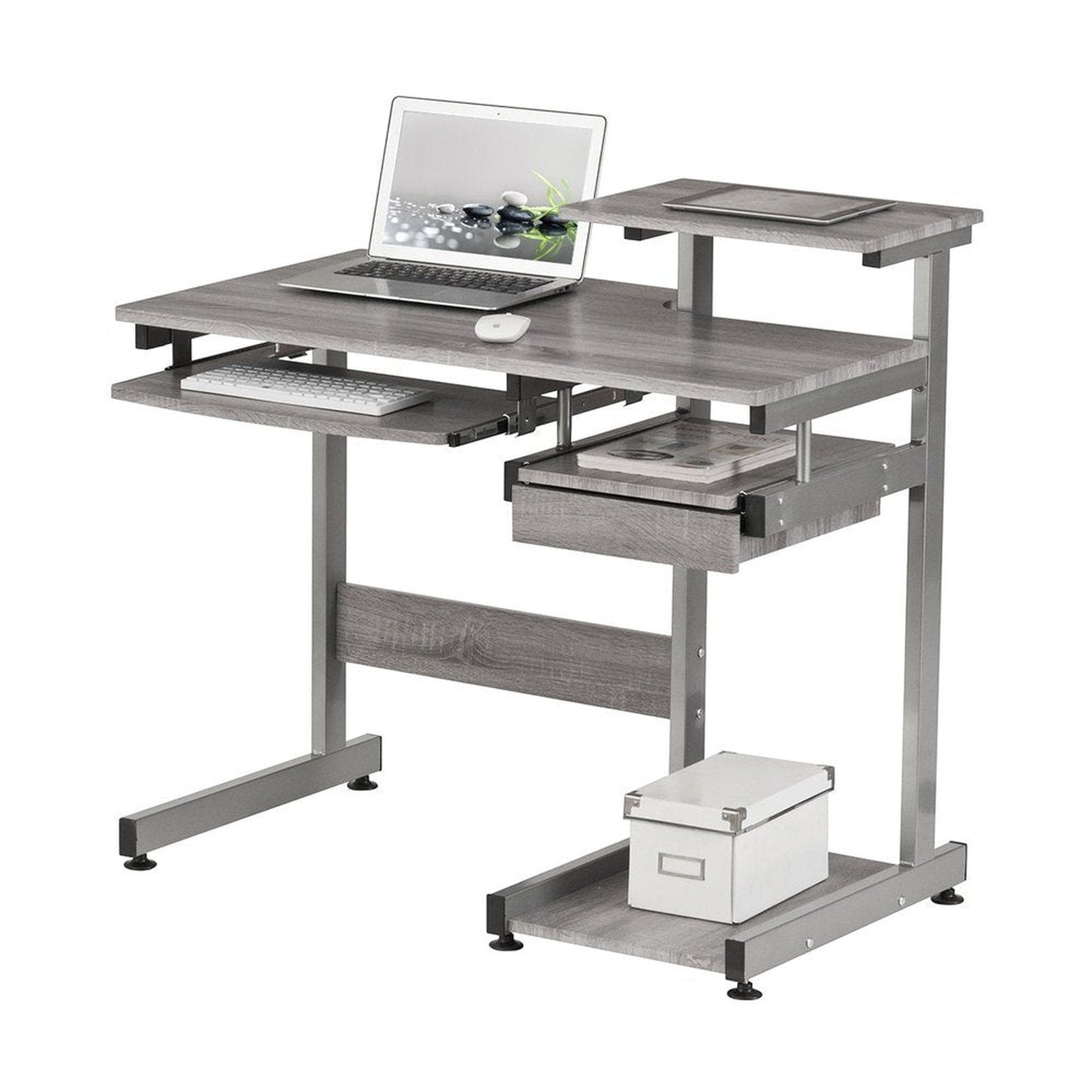 Techni Mobili Complete Computer Workstation Desk, Grey by Level Up Desks
