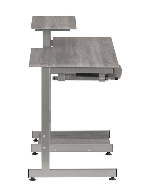 Load image into Gallery viewer, Techni Mobili Complete Computer Workstation Desk, Grey by Level Up Desks
