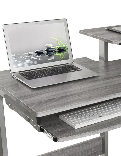 Load image into Gallery viewer, Techni Mobili Complete Computer Workstation Desk, Grey by Level Up Desks
