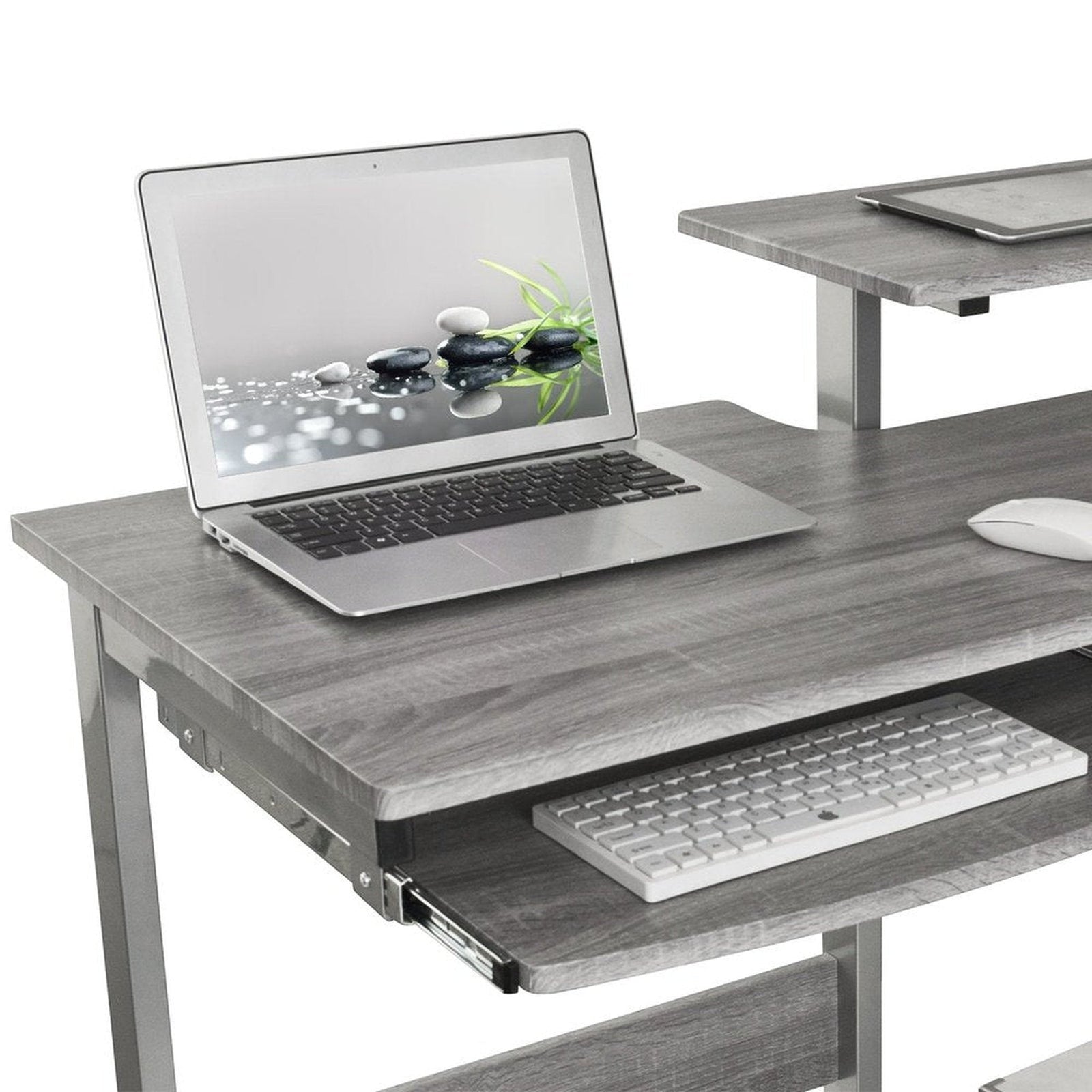 Techni Mobili Complete Computer Workstation Desk, Grey by Level Up Desks