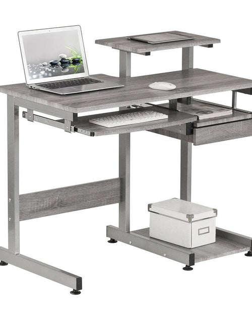 Load image into Gallery viewer, Techni Mobili Complete Computer Workstation Desk, Grey by Level Up Desks
