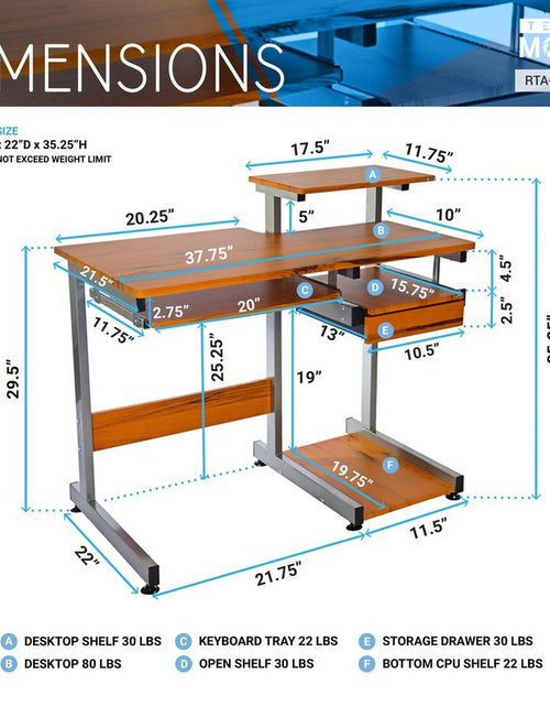 Load image into Gallery viewer, Techni Mobili Complete Computer Workstation Desk, Woodgrain by Level Up Desks
