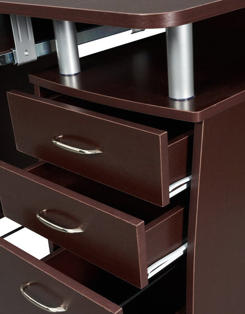 Load image into Gallery viewer, Techni Mobili Complete Workstation Computer Desk with Storage, Chocolate by Level Up Desks
