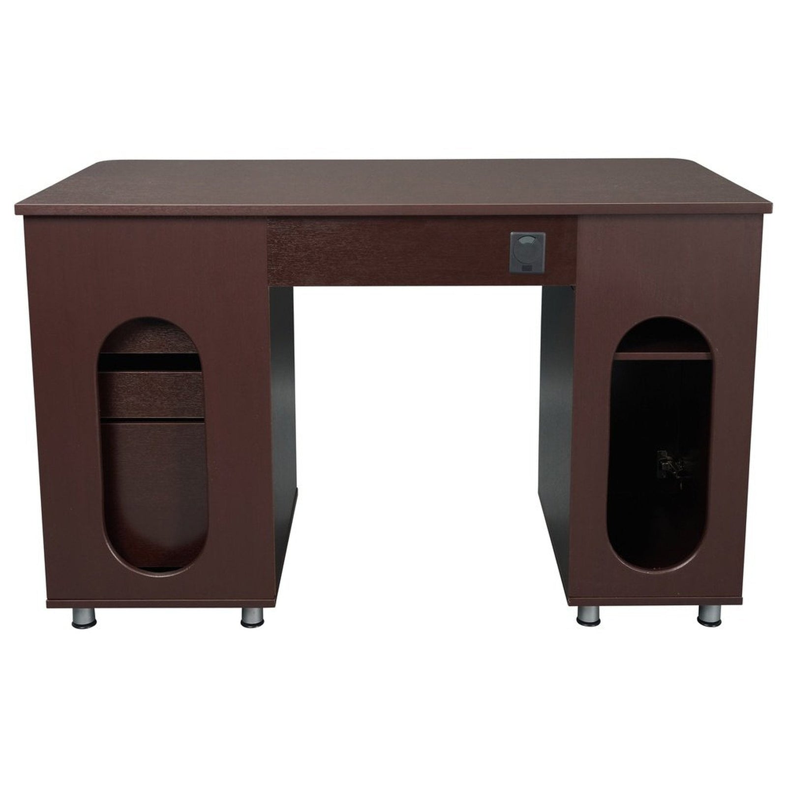 Techni Mobili Complete Workstation Computer Desk with Storage, Chocolate by Level Up Desks