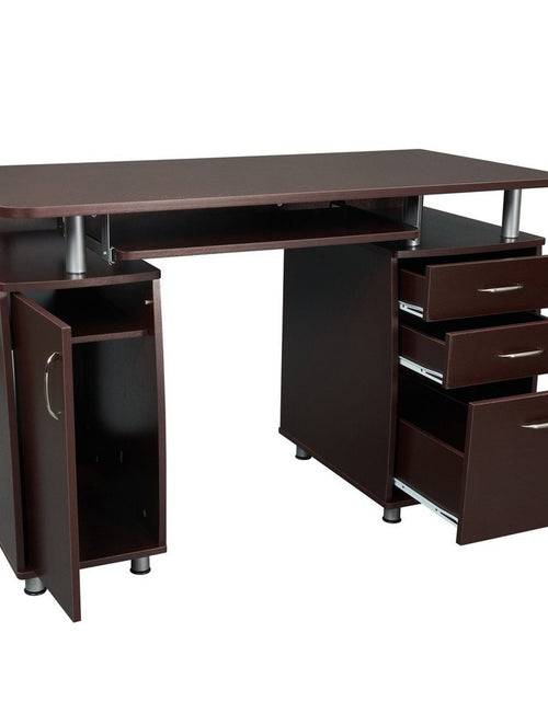 Load image into Gallery viewer, Techni Mobili Complete Workstation Computer Desk with Storage, Chocolate by Level Up Desks
