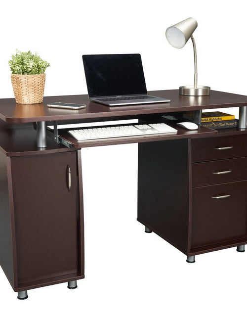 Load image into Gallery viewer, Techni Mobili Complete Workstation Computer Desk with Storage, Chocolate by Level Up Desks

