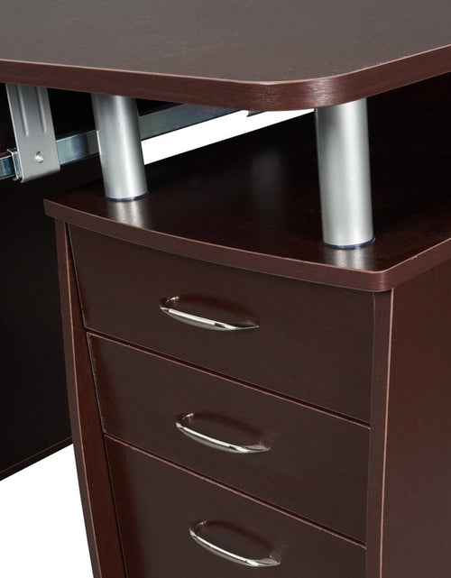 Load image into Gallery viewer, Techni Mobili Complete Workstation Computer Desk with Storage, Chocolate by Level Up Desks
