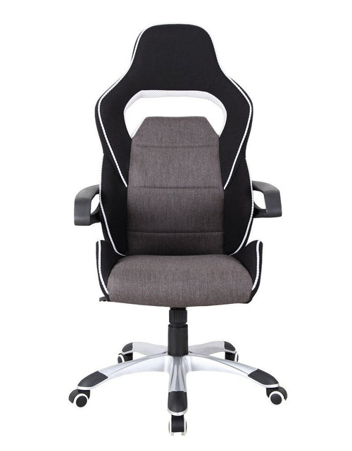 Load image into Gallery viewer, Techni Mobili Ergonomic Upholstered Racing Style Home &amp; Office Chair, Grey/Black by Level Up Desks
