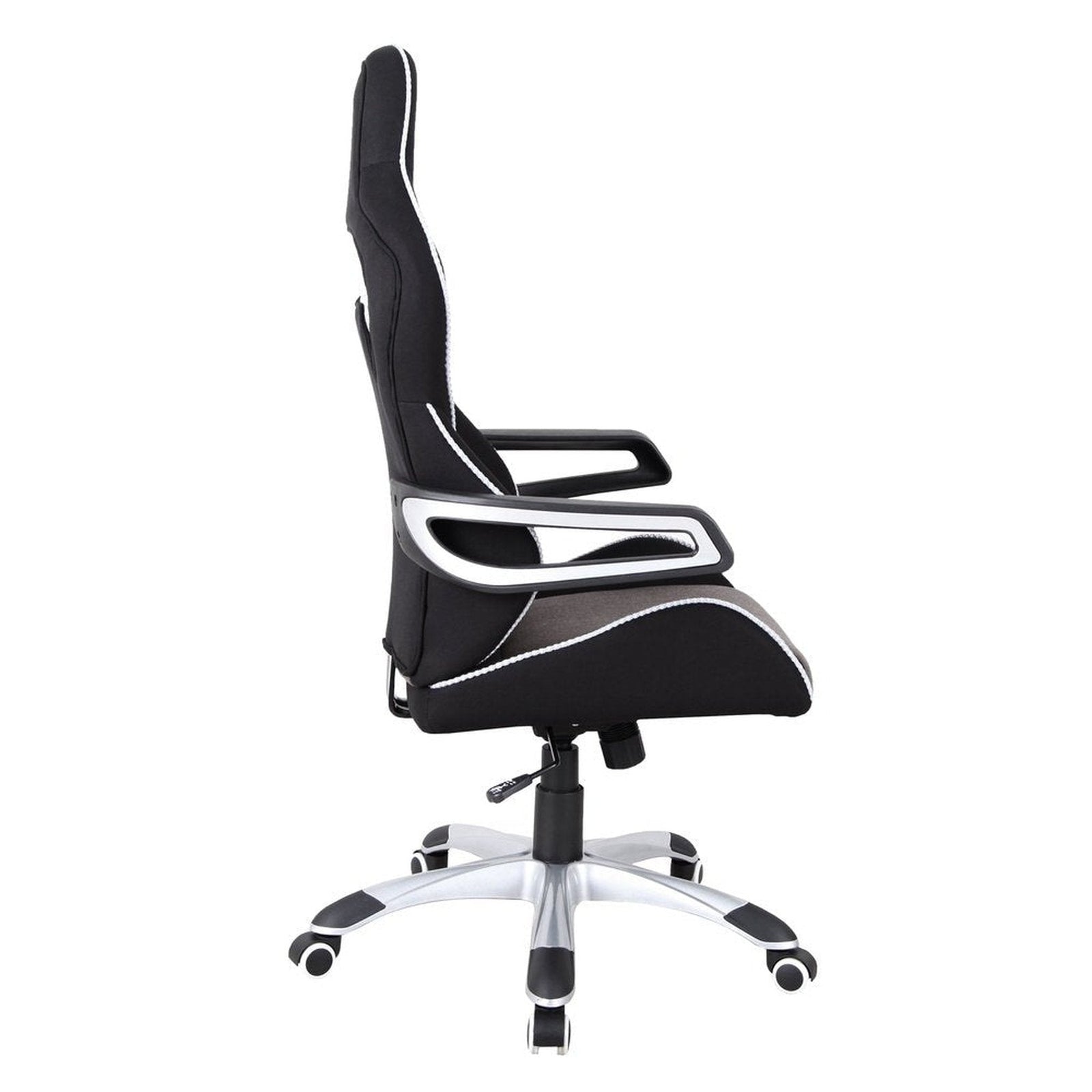Techni Mobili Ergonomic Upholstered Racing Style Home & Office Chair, Grey/Black by Level Up Desks