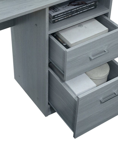 Load image into Gallery viewer, Techni Mobili Functional L-Shape Desk with Storage, Grey by Level Up Desks
