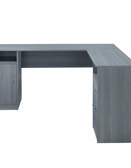 Load image into Gallery viewer, Techni Mobili Functional L-Shape Desk with Storage, Grey by Level Up Desks
