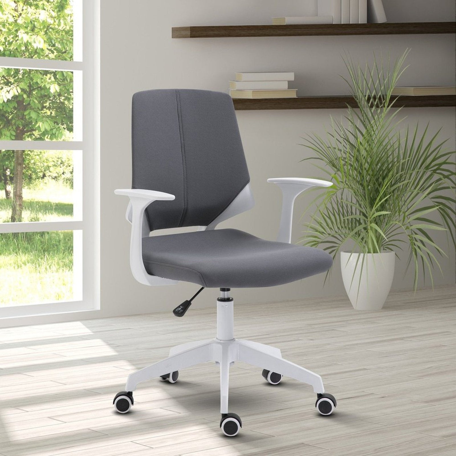 Techni Mobili Height Adjustable Mid Back Office Chair, Grey by Level Up Desks