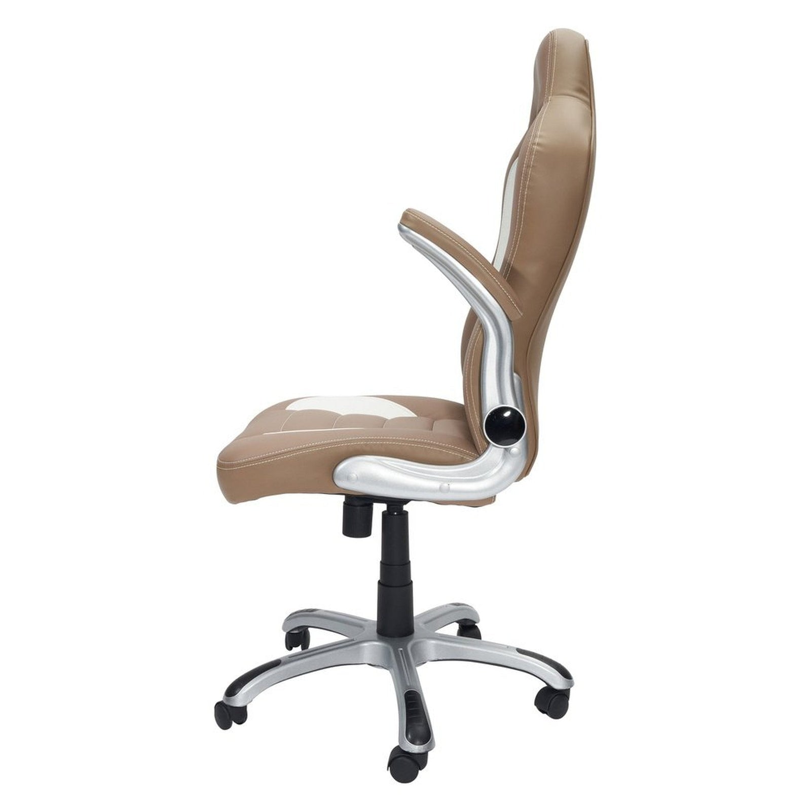 Techni Mobili High Back Executive Sport Race Office Chair with Flip-Up Arms, Camel by Level Up Desks
