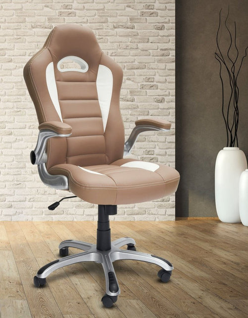 Load image into Gallery viewer, Techni Mobili High Back Executive Sport Race Office Chair with Flip-Up Arms, Camel by Level Up Desks

