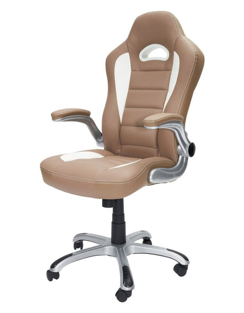 Load image into Gallery viewer, Techni Mobili High Back Executive Sport Race Office Chair with Flip-Up Arms, Camel by Level Up Desks
