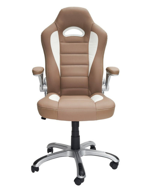 Load image into Gallery viewer, Techni Mobili High Back Executive Sport Race Office Chair with Flip-Up Arms, Camel by Level Up Desks
