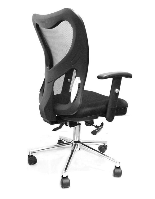 Load image into Gallery viewer, Techni Mobili High Back Mesh Office Chair With Chrome Base, Black by Level Up Desks
