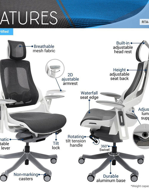 Load image into Gallery viewer, Techni Mobili LUX Ergonomic Executive Chair, Grey by Level Up Desks
