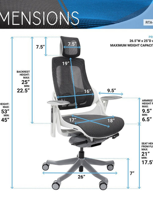 Load image into Gallery viewer, Techni Mobili LUX Ergonomic Executive Chair, Grey by Level Up Desks
