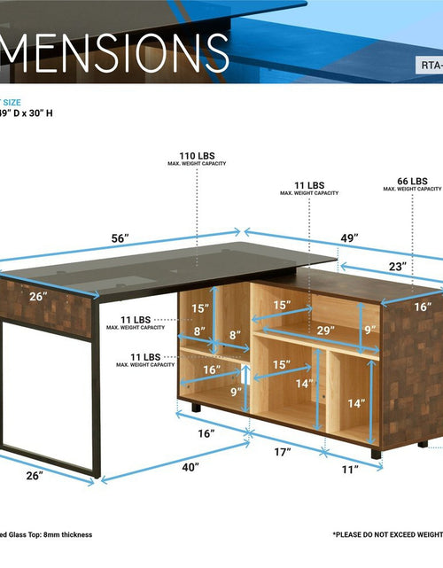 Load image into Gallery viewer, Techni Mobili L-Shape Corner Desk with Multiple Storage, Oak by Level Up Desks
