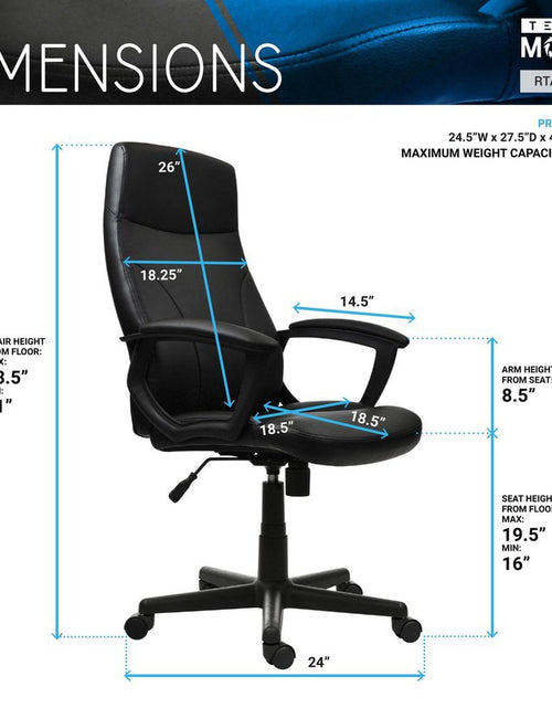 Load image into Gallery viewer, Techni Mobili Medium Back Executive Office Chair, Black by Level Up Desks

