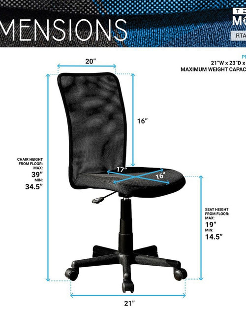 Load image into Gallery viewer, Techni Mobili Mesh Task Office Chair, Black by Level Up Desks
