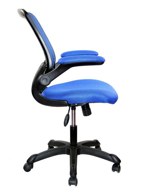 Load image into Gallery viewer, Techni Mobili Mesh Task Office Chair with Flip Up Arms, Blue by Level Up Desks
