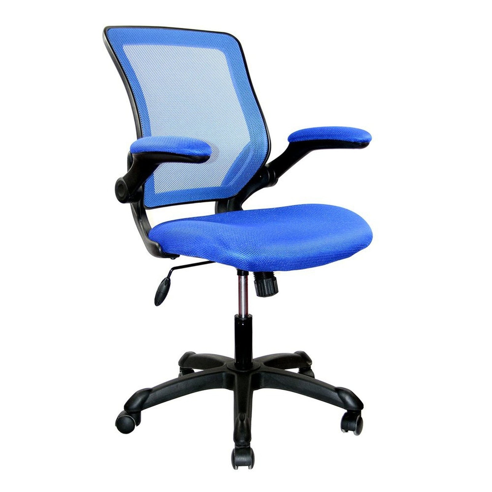 Techni Mobili Mesh Task Office Chair with Flip Up Arms, Blue by Level Up Desks