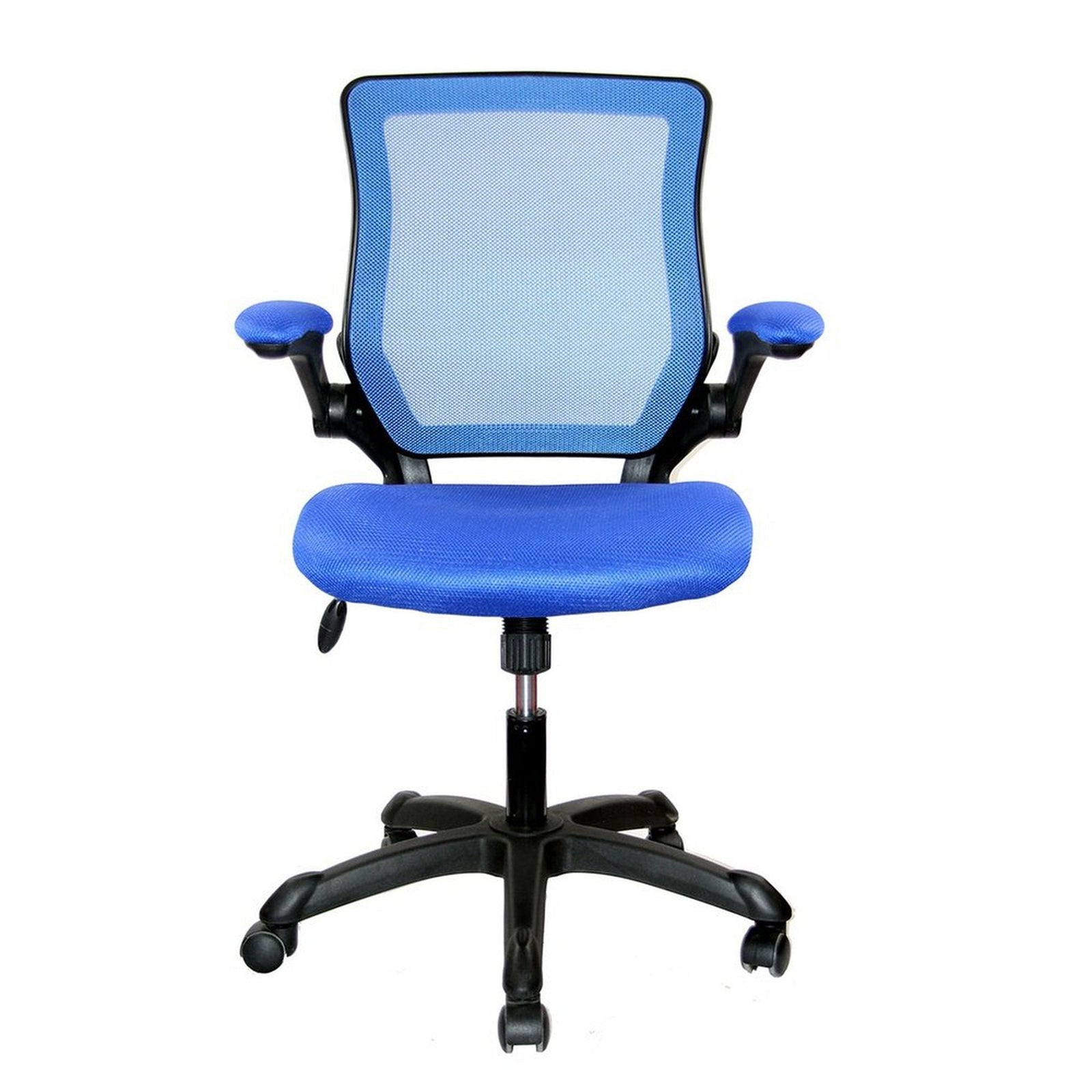 Techni Mobili Mesh Task Office Chair with Flip Up Arms, Blue by Level Up Desks