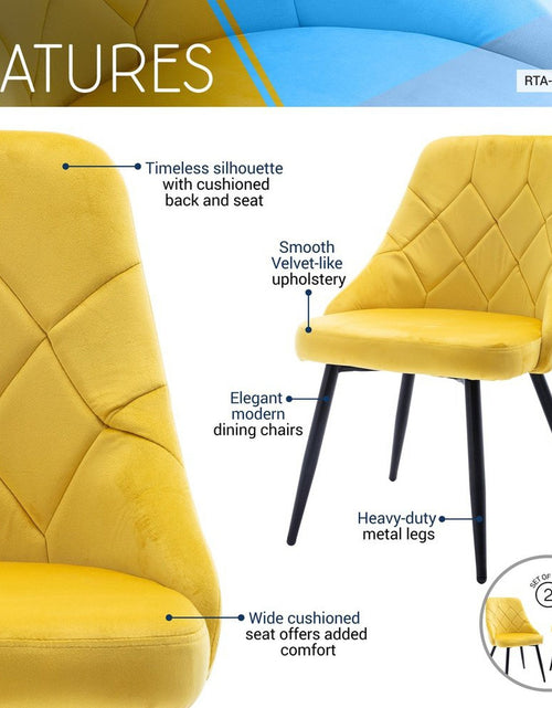 Load image into Gallery viewer, Techni Mobili Modern Contemporary Gold Tufted Velvet Chair (Set of 2) by Level Up Desks
