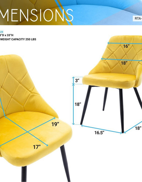 Load image into Gallery viewer, Techni Mobili Modern Contemporary Gold Tufted Velvet Chair (Set of 2) by Level Up Desks
