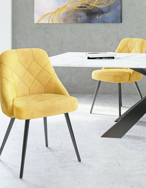 Load image into Gallery viewer, Techni Mobili Modern Contemporary Gold Tufted Velvet Chair (Set of 2) by Level Up Desks
