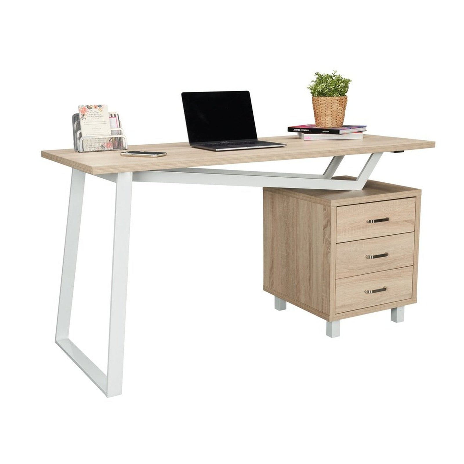 Techni Mobili Modern Design Computer Desk with Storage, Sand by Level Up Desks