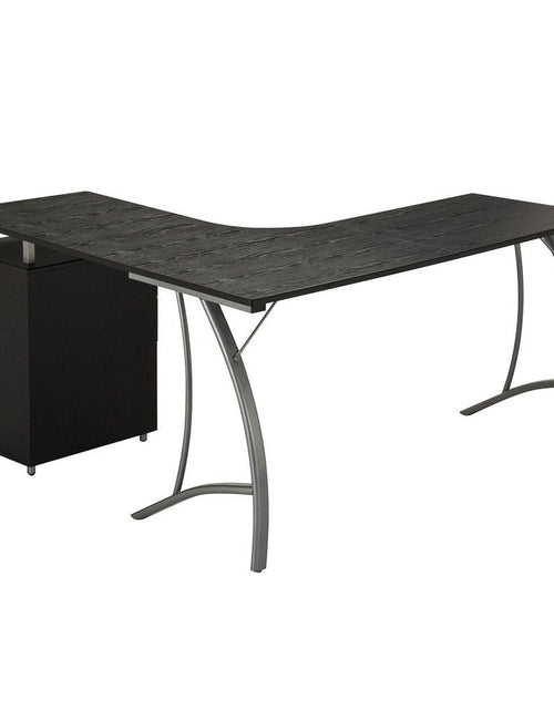 Load image into Gallery viewer, Techni Mobili Modern L- Shaped Computer Desk with File Cabinet and Storage, Espresso by Level Up Desks
