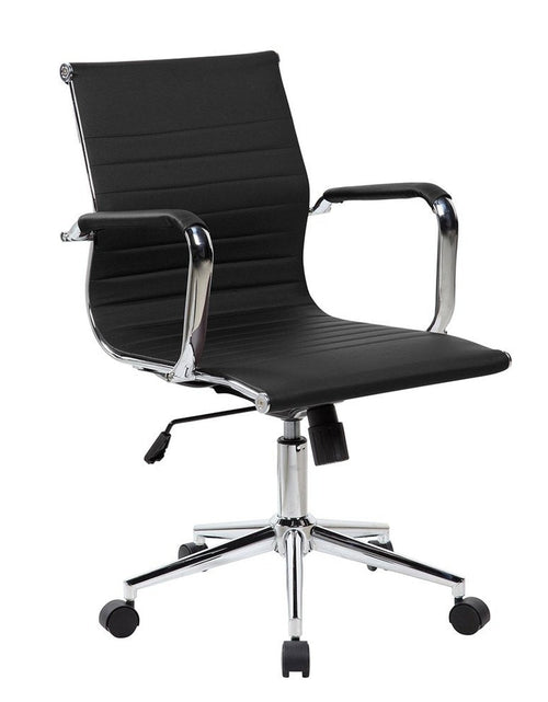 Load image into Gallery viewer, Techni Mobili Modern Medium Back Executive Office Chair, Black by Level Up Desks
