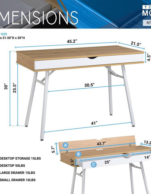 Load image into Gallery viewer, Techni Mobili Modern Multi Storage Computer Desk with Storage, Pine by Level Up Desks
